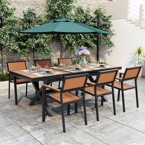 Experience Outdoor Dining Freedom with a Flexible Set Including Six