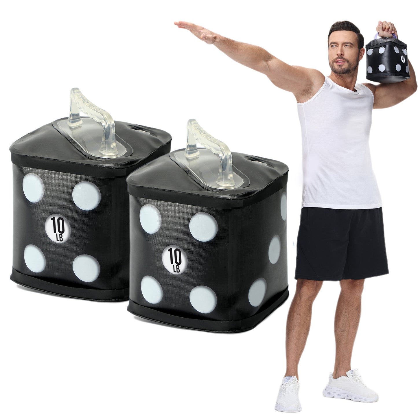 20lb Dumbbell Pairs Outdoor Portable Travel Gym Sports Fitness Home Exercise Yoga Strength Training Water Weights Dumbbell