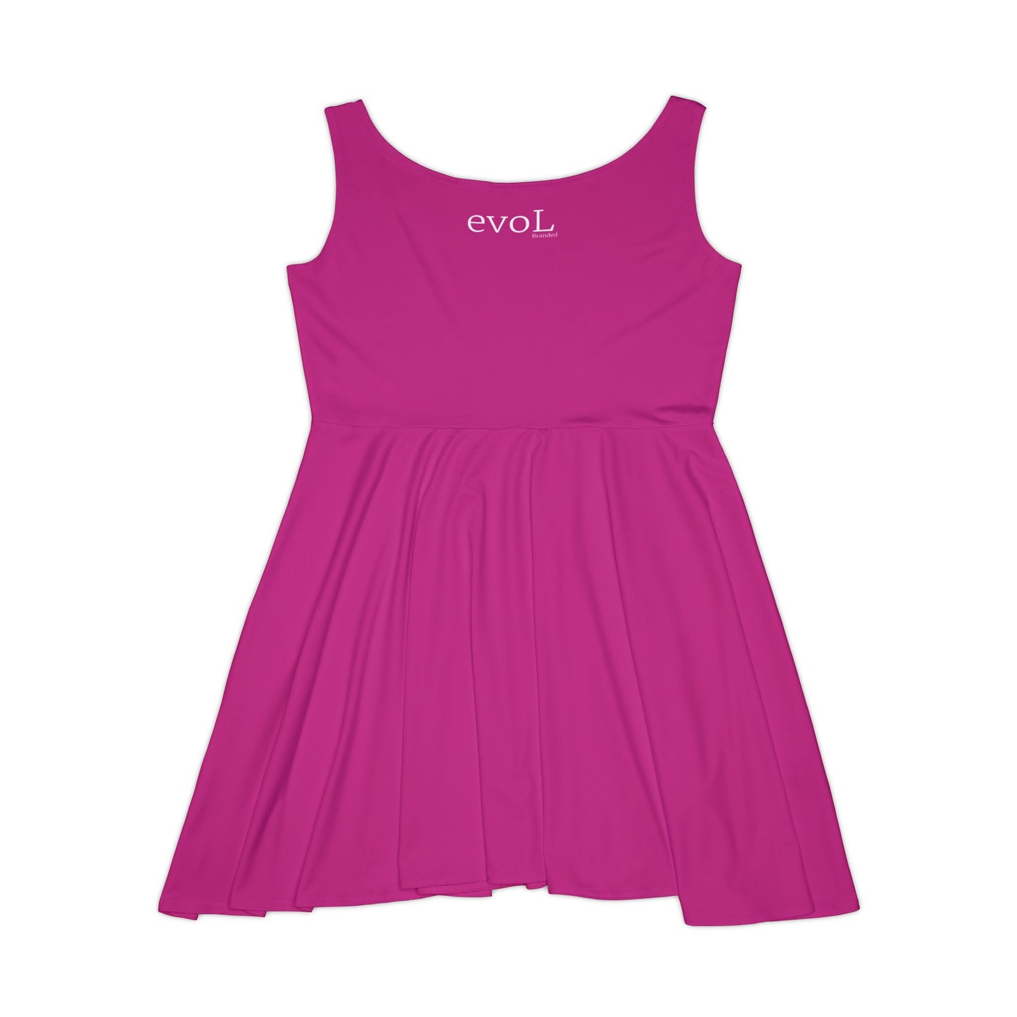 Feminine Pink Skater Dress with 'evoL' Graphic - Perfect for Casual Outings and Celebrations
