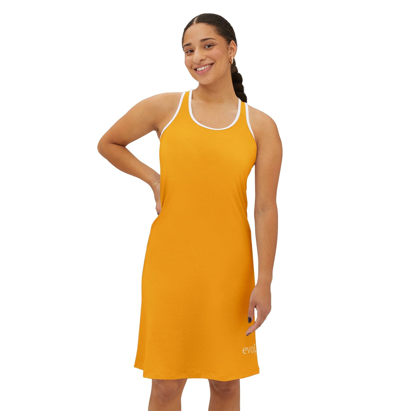 Bright Yellow Women's Racerback Dress - Perfect for Summer Outings & Active Days