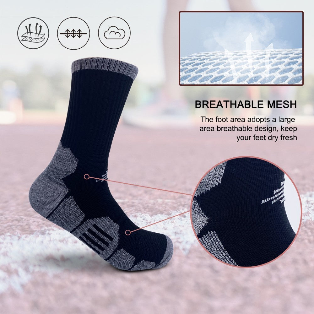 Six Pairs Of Unisex Basketball Mid-calf Socks. They Are Durable, Breathable And Comfortable, Suitable For Every Game, With Terry Cloth Soles For Shock Absorption.