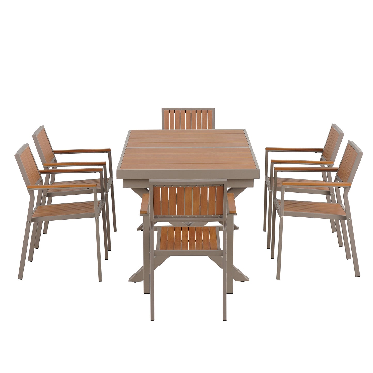 Experience Outdoor Dining Freedom with a Flexible Set Including Six