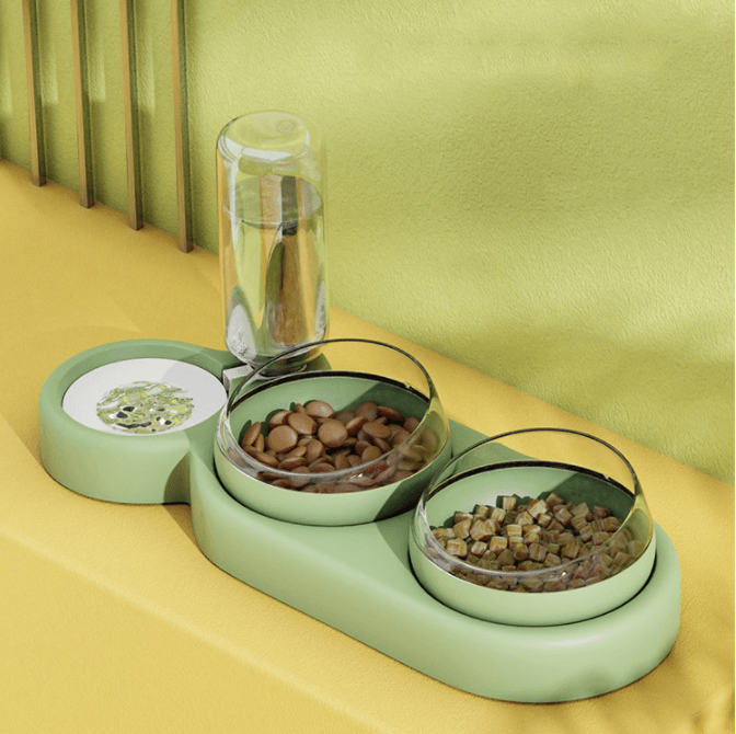 The Ultimate Pet Oasis - Elevated Double Bowl Stand With Automatic
