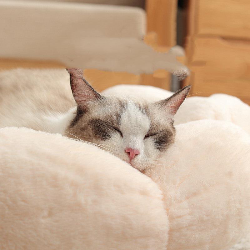 Floral Haven Pet Bed - Luxurious Flower-Shaped Blanket For Dogs And Ca