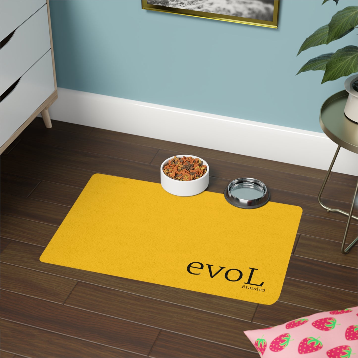 Stylish Pet Food Mat - 12x18, Non-Slip Design for Cats and Dogs