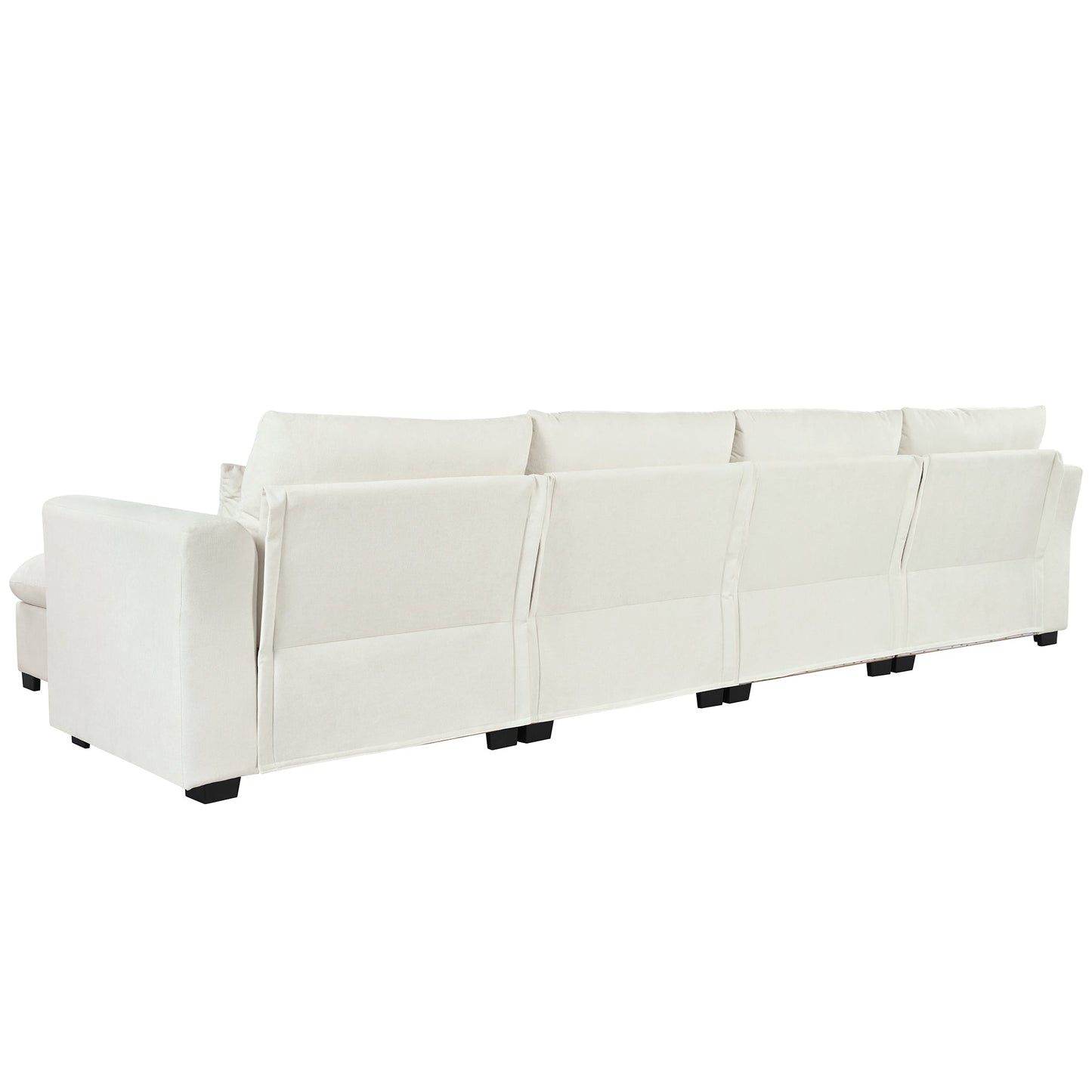 U-shaped Freely Transformable Modular Corner Sofa with Two Ottomans,
