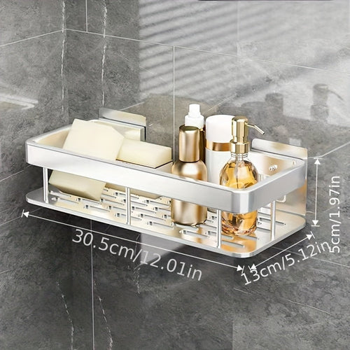NoDrill WallMounted Bathroom Kitchen Storage Shelf
