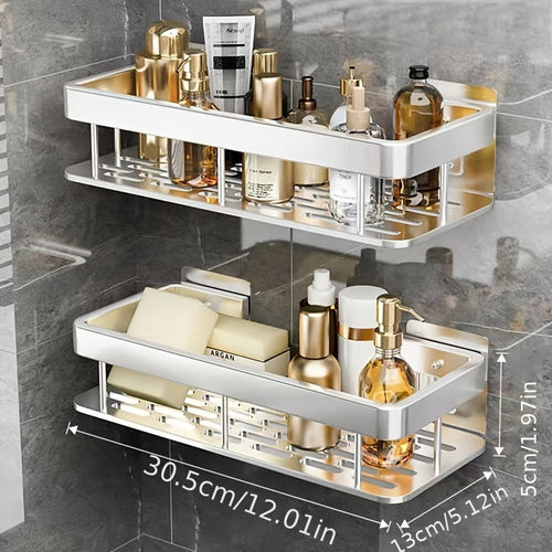 NoDrill WallMounted Bathroom Kitchen Storage Shelf