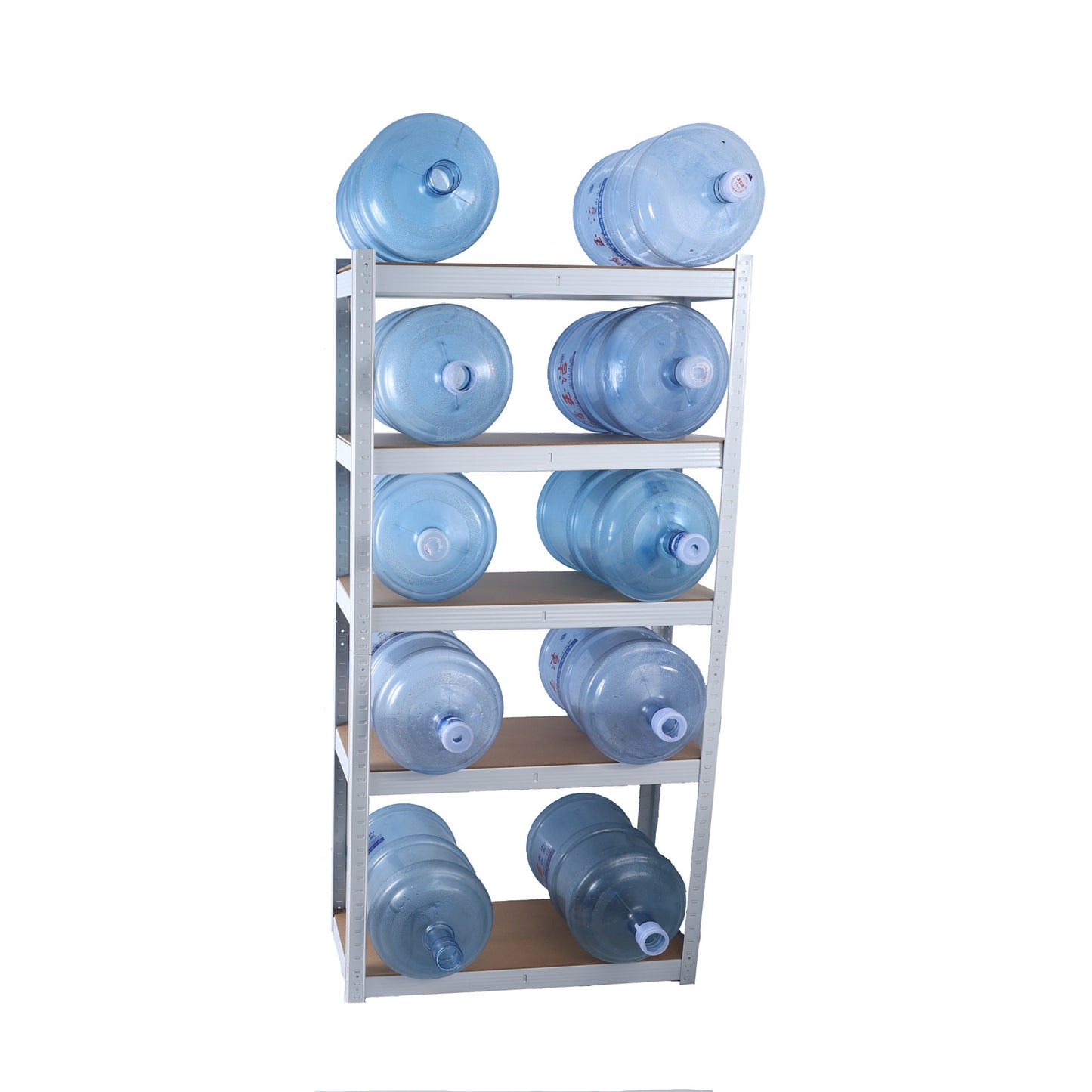 5 Layers Laminated White Metal Shelving Unit Adjustable Garage Storage Utility Rack Heavy Duty Shelf