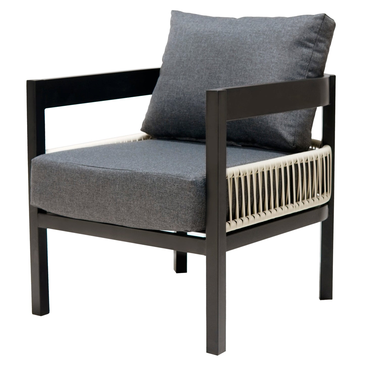 Multi-person Outdoor Iron Sofa Set with A table, Rattan Decoration,
