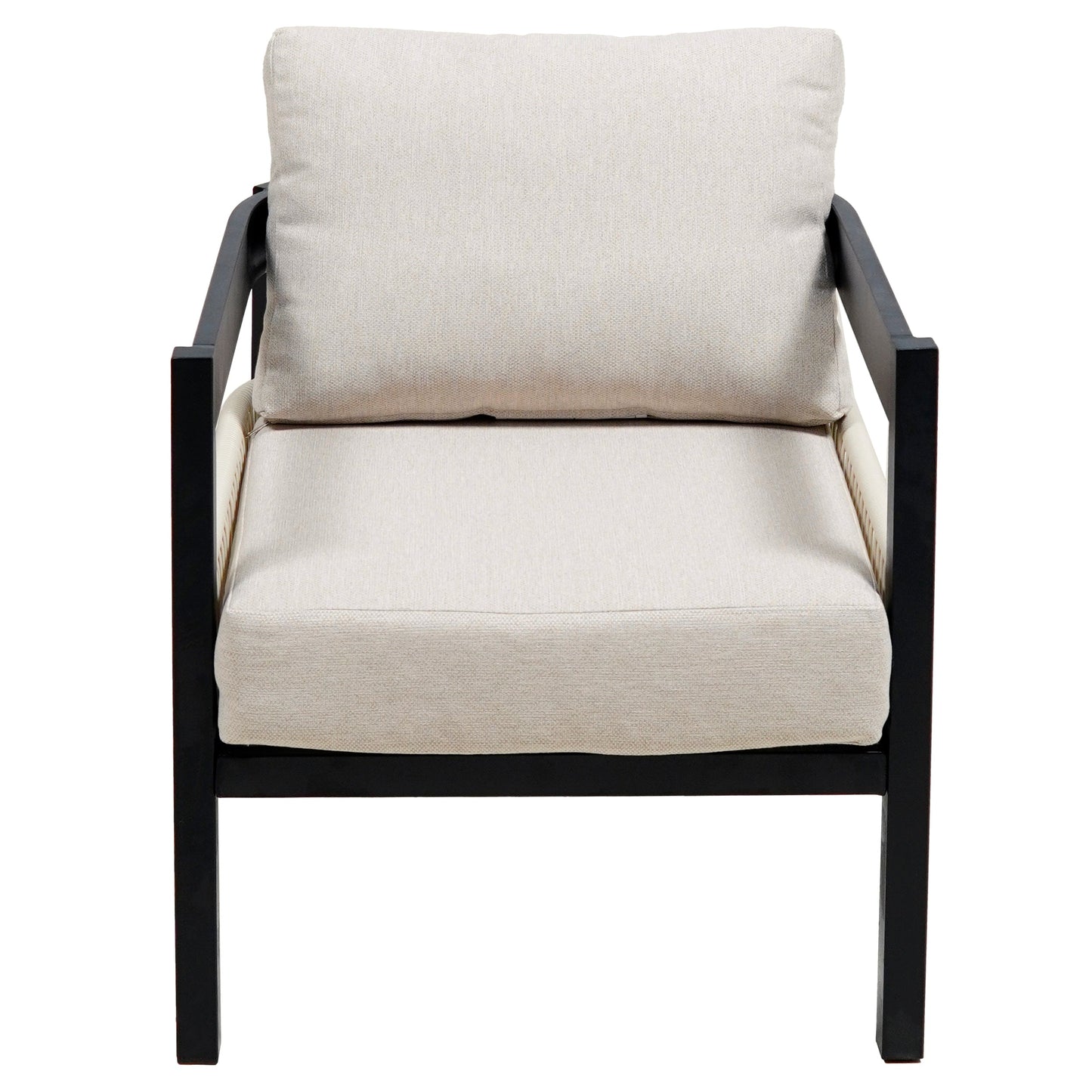 Multi-person Outdoor Iron Sofa Set with A table, Rattan Decoration,