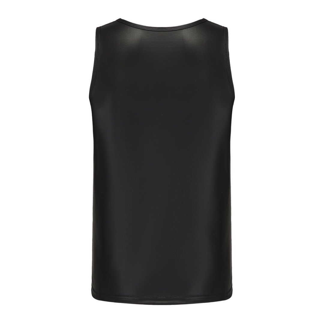 Simple U-neck Tight Slimming Glossy Off-the-shoulder Vest