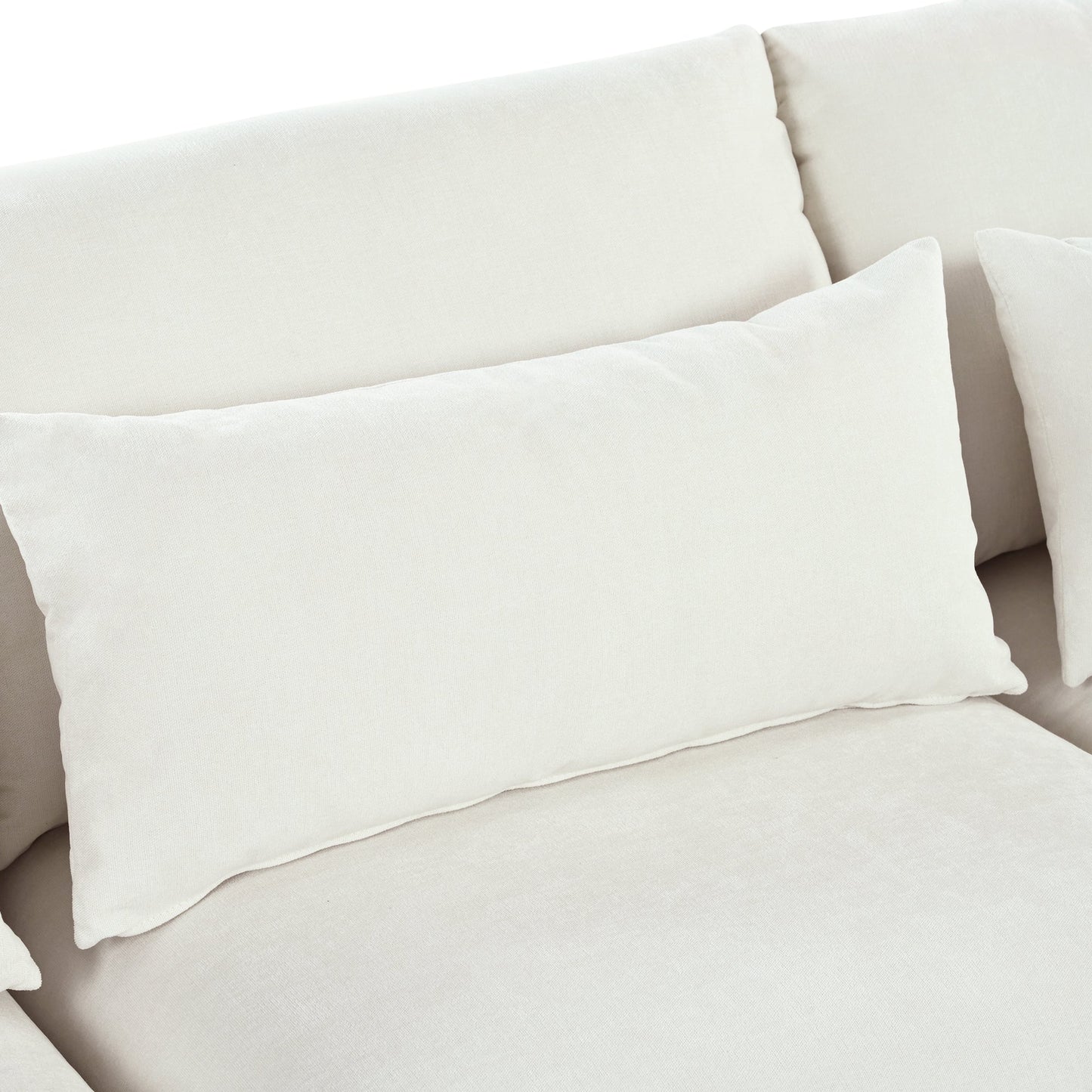U-shaped Freely Transformable Modular Corner Sofa with Two Ottomans,