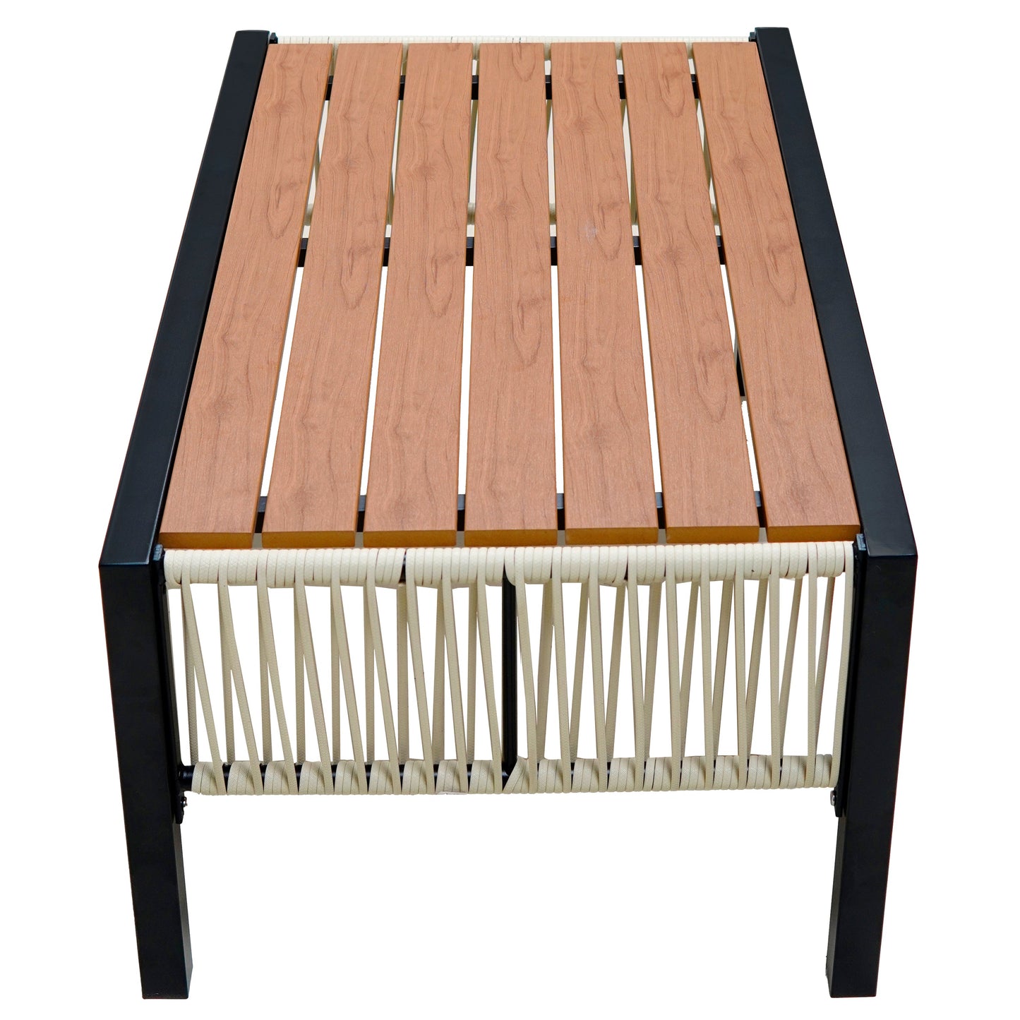 Multi-person Outdoor Iron Sofa Set with A table, Rattan Decoration,