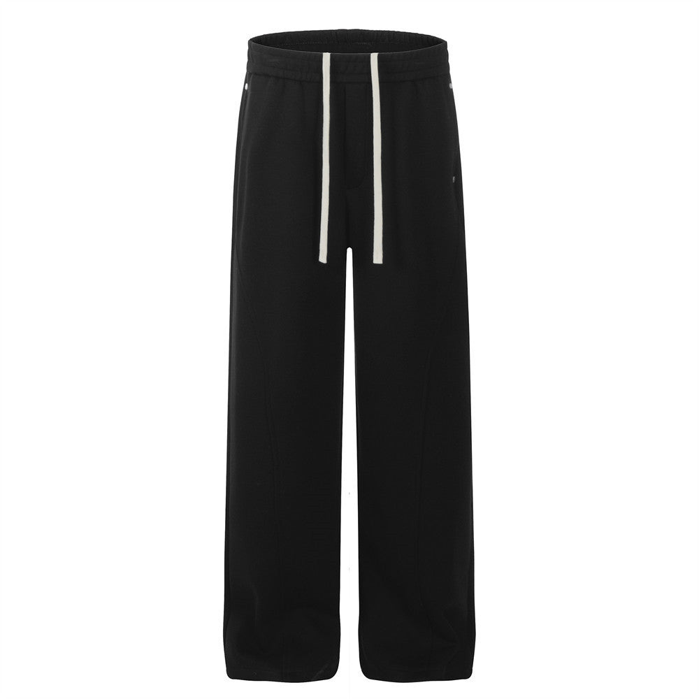 All-match Sports Style Elastic Waist Wide-leg Pants