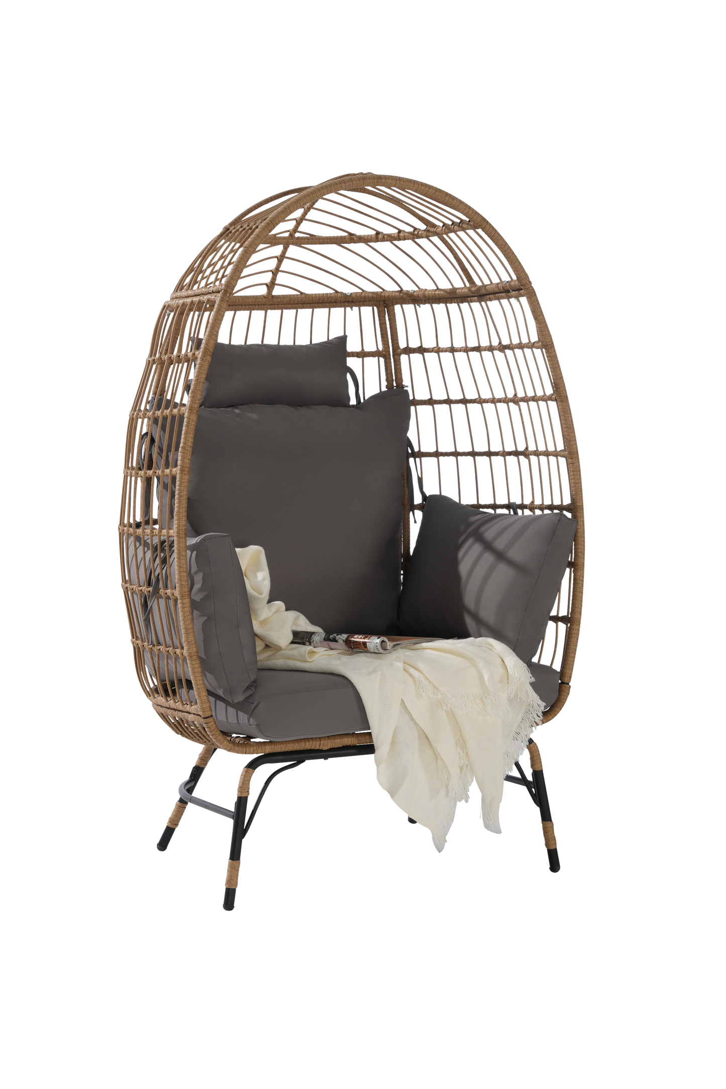 Wicker Egg Chair,Rattan Egg Chair Indoor Outdoor,Oversized Large Egg