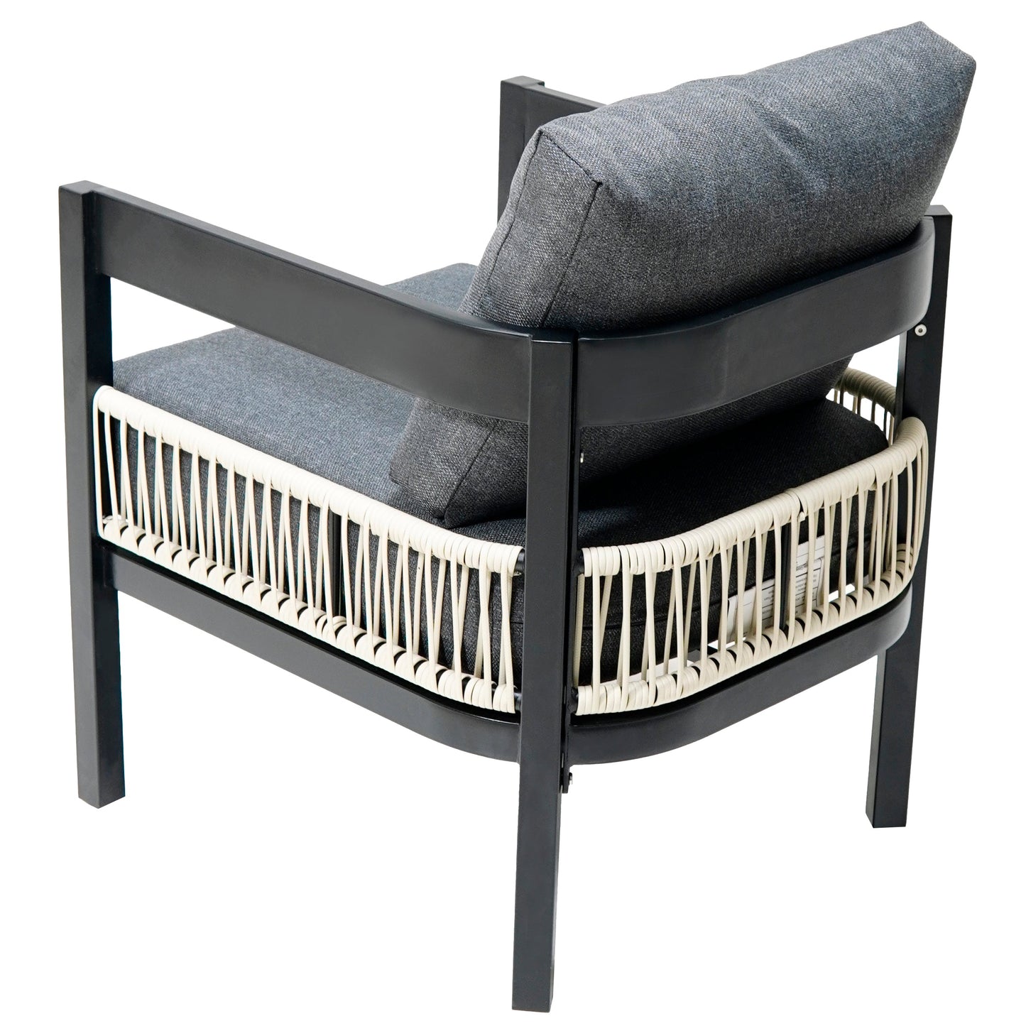 Multi-person Outdoor Iron Sofa Set with A table, Rattan Decoration,