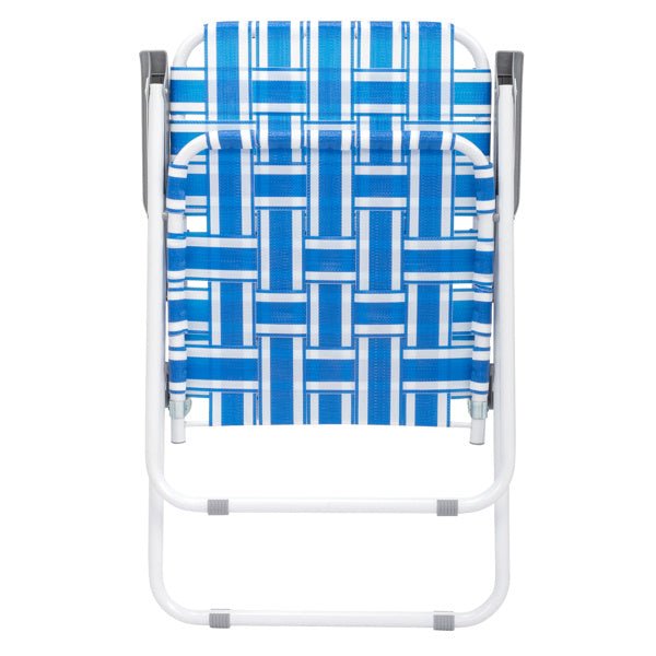 2pcs Blue And White Striped Beach Chairs