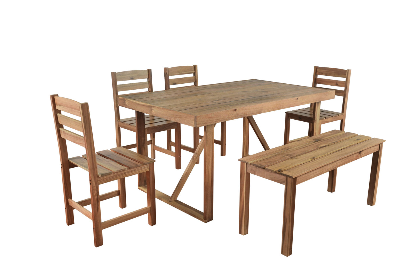 High-quality Acacia Wood Outdoor Table and Chair Set, Suitable for