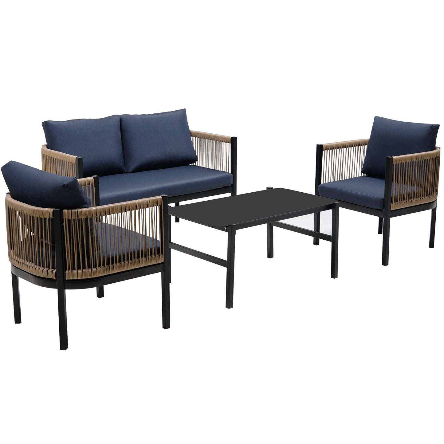 Multi-person Outdoor Sofa Combination with A Table, Suitable for