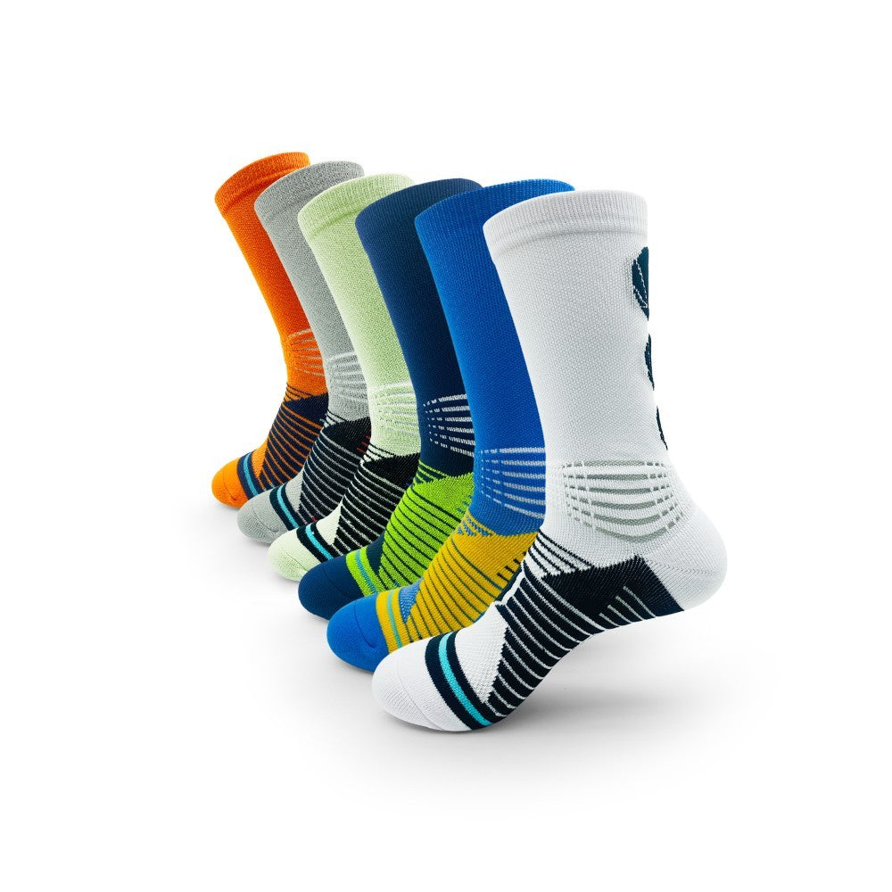 6 Pairs Of Sports Running Calf Socks