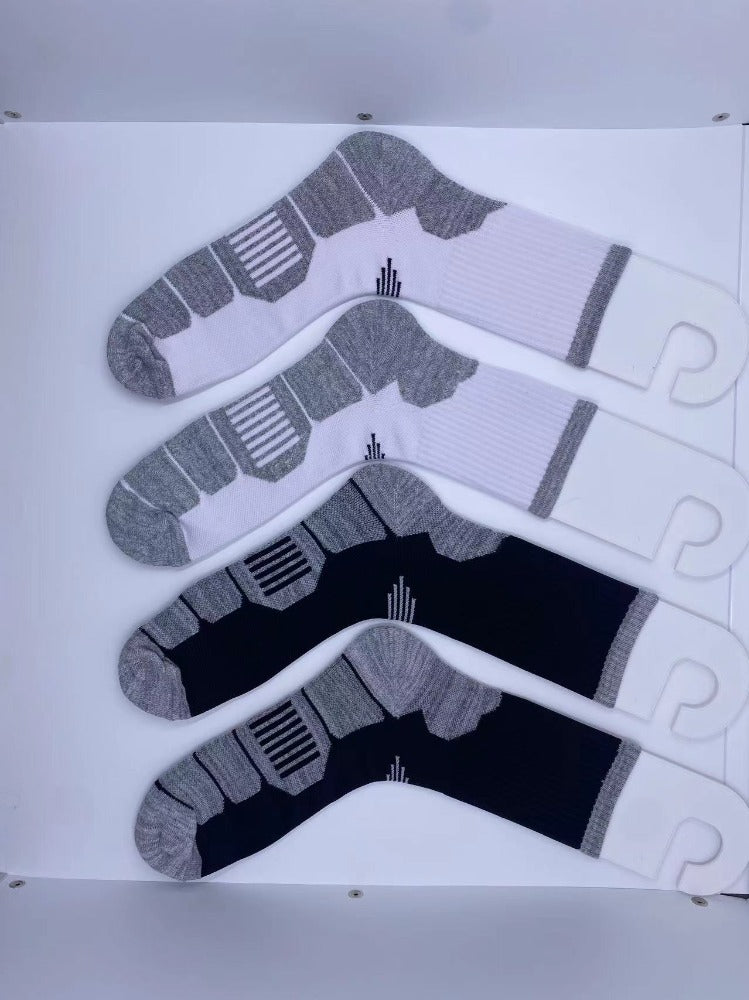 Six Pairs Of Unisex Basketball Mid-calf Socks. They Are Durable, Breathable And Comfortable, Suitable For Every Game, With Terry Cloth Soles For Shock Absorption.