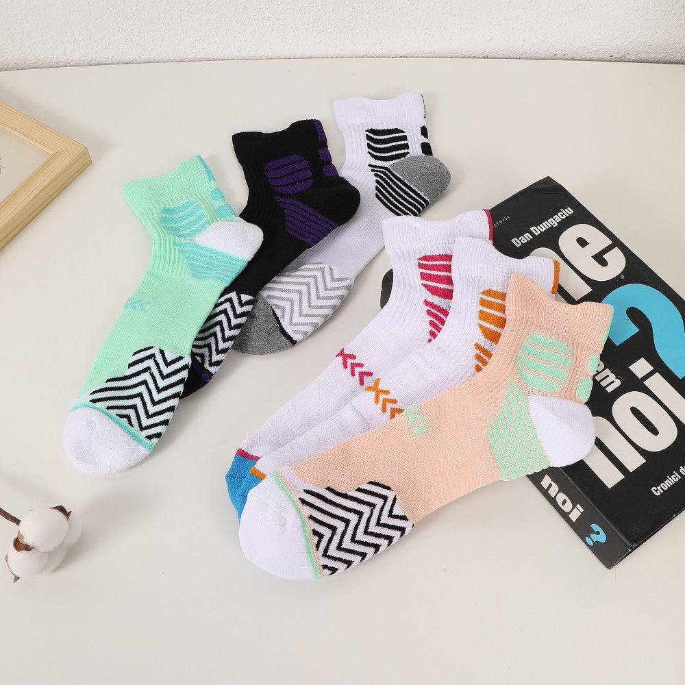 Six Pairs Of Trendy Mixed Sports Socks, Sports Ankle Socks, Running Socks, Hiking Socks, Moisture-wicking Cotton Socks And Ankle Socks