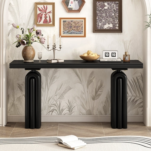 Chic, Elegant and Luxurious Acacia Veneer Console Table,Suitable for
