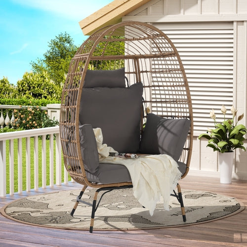 Wicker Egg Chair,Rattan Egg Chair Indoor Outdoor,Oversized Large Egg