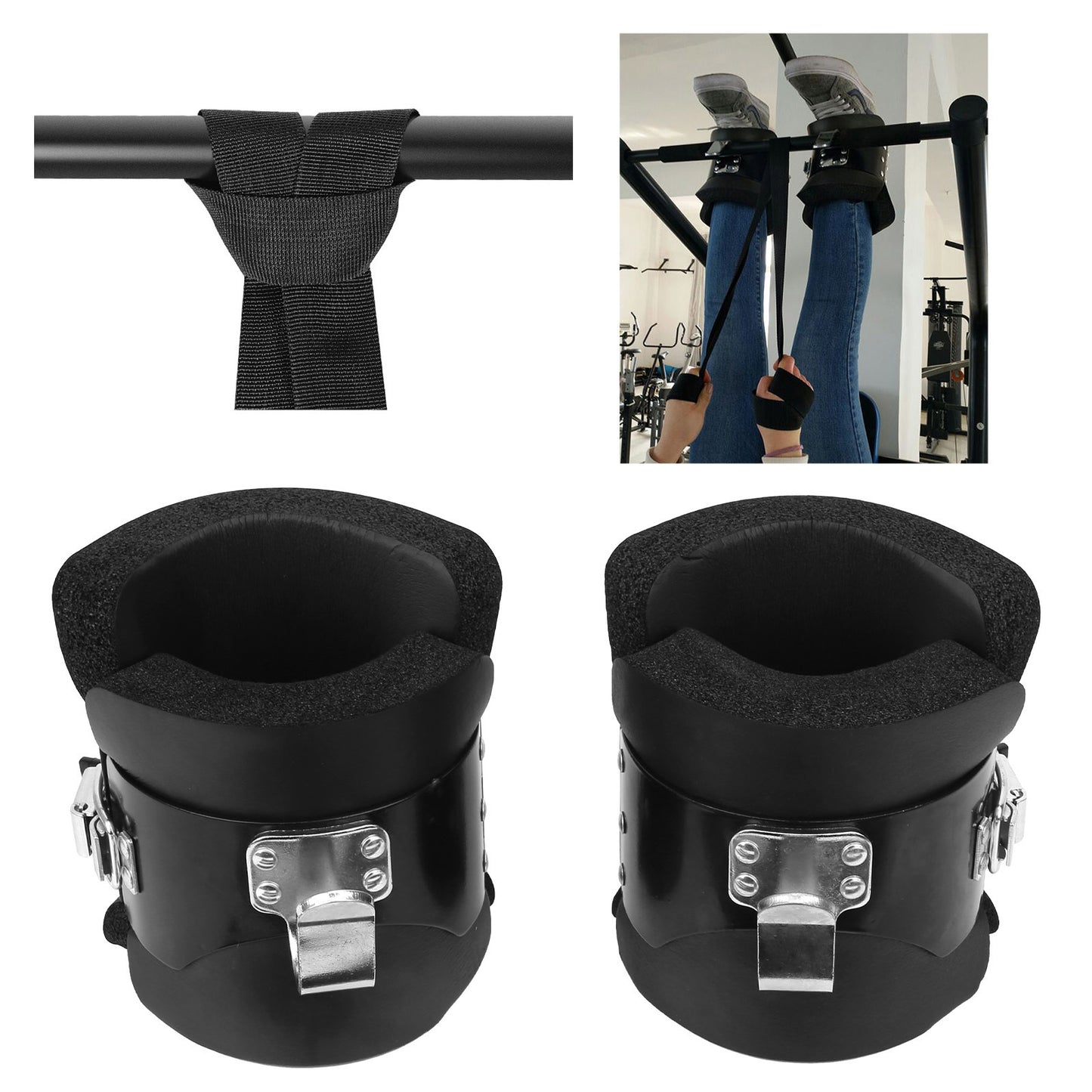 Pair of Hanging Pull Up Boots Anti Gravity Inversion Hang Up Boots for Home Gym Fitness Neck Back Pain Relief