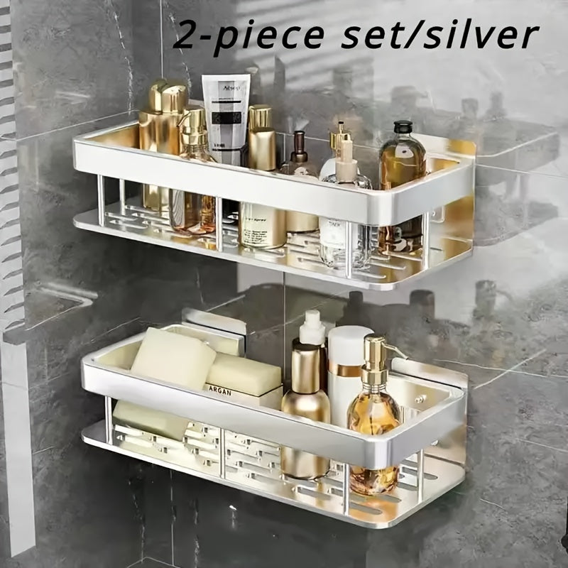 NoDrill WallMounted Bathroom Kitchen Storage Shelf