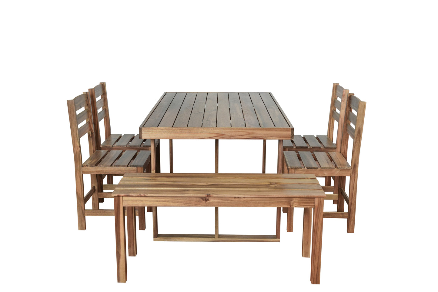 High-quality Acacia Wood Outdoor Table and Chair Set, Suitable for