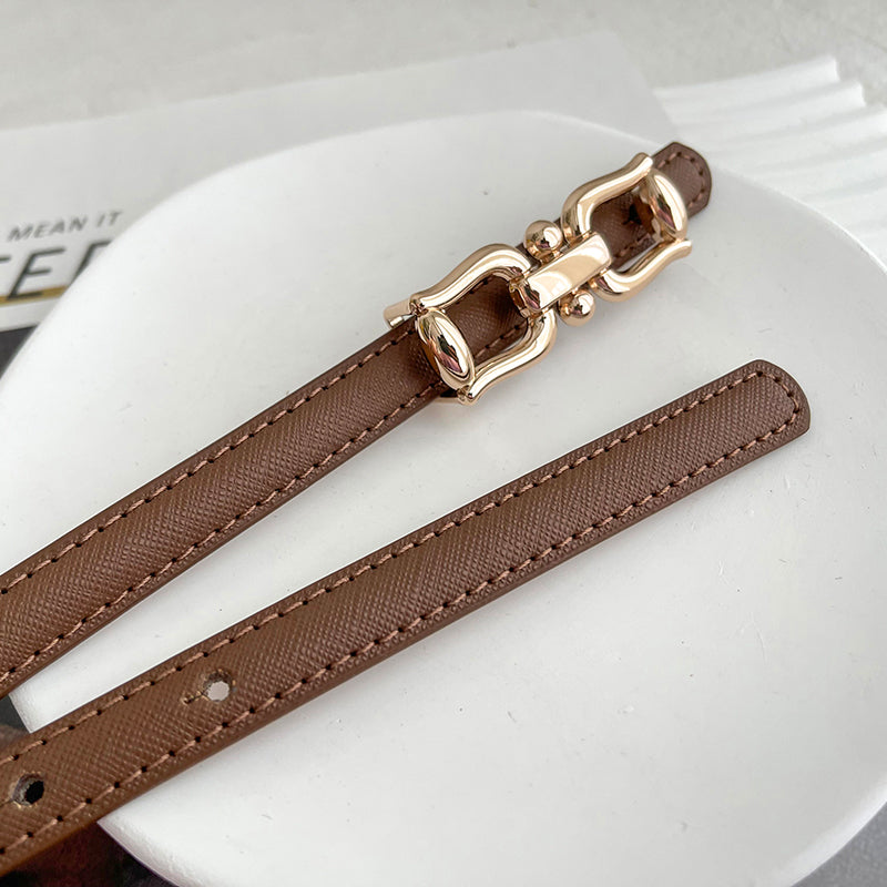 Women's Thin Belt Matching Dress Shirt Businese Suit Accessories Coat Sweater Genuine Leather Tight Waist Small Belt Corset