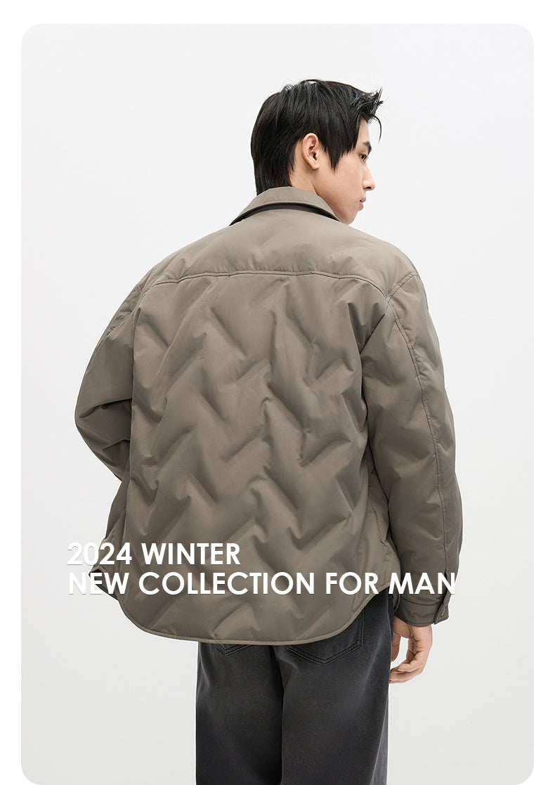 GxG Men's Lightweight Down jacket 24 Winter New Loose Short Shirts Outerwear# G24dy24005