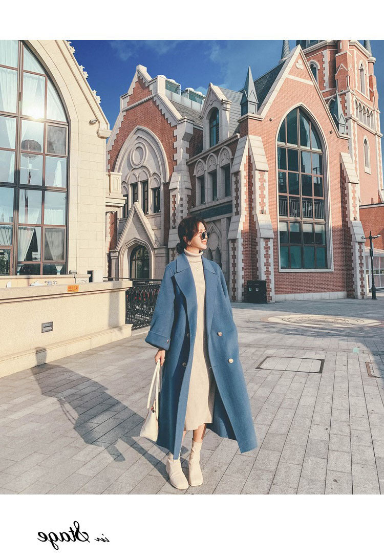 2024 Pure New Plus Size Women's Clothing Big Woman Woolen Coat Slimming Long Loose Woolen Coat 100.00kg