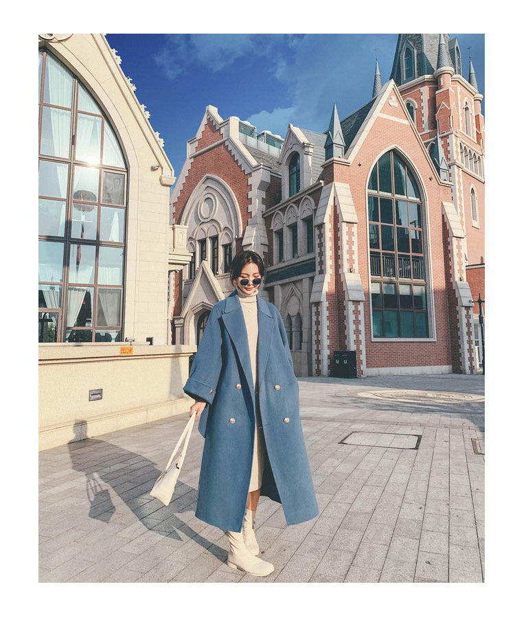 2024 Pure New Plus Size Women's Clothing Big Woman Woolen Coat Slimming Long Loose Woolen Coat 100.00kg