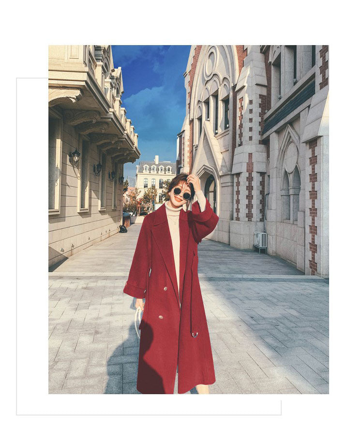 2024 Pure New Plus Size Women's Clothing Big Woman Woolen Coat Slimming Long Loose Woolen Coat 100.00kg