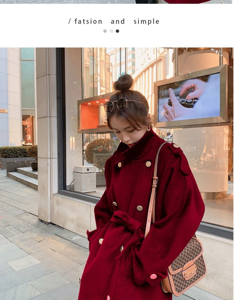 2024 Pure New Plus Size Women's Clothing Big Woman Woolen Coat Slimming Long Loose Woolen Coat 100.00kg