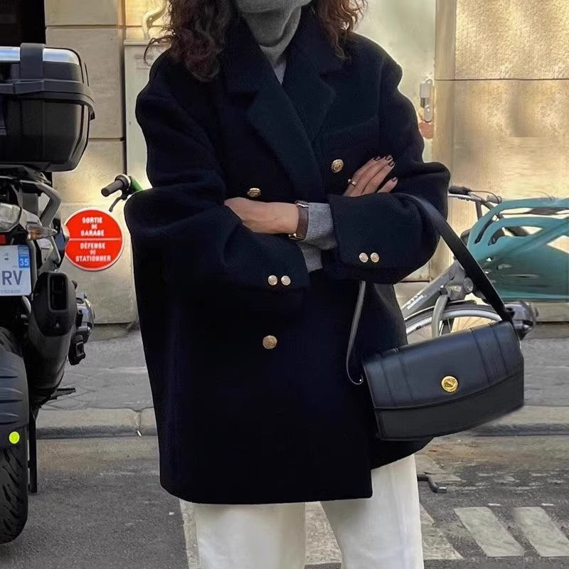 2024 Pure New Plus Size Women's Clothing Big Woman Woolen Coat Slimming Long Loose Woolen Coat 100.00kg