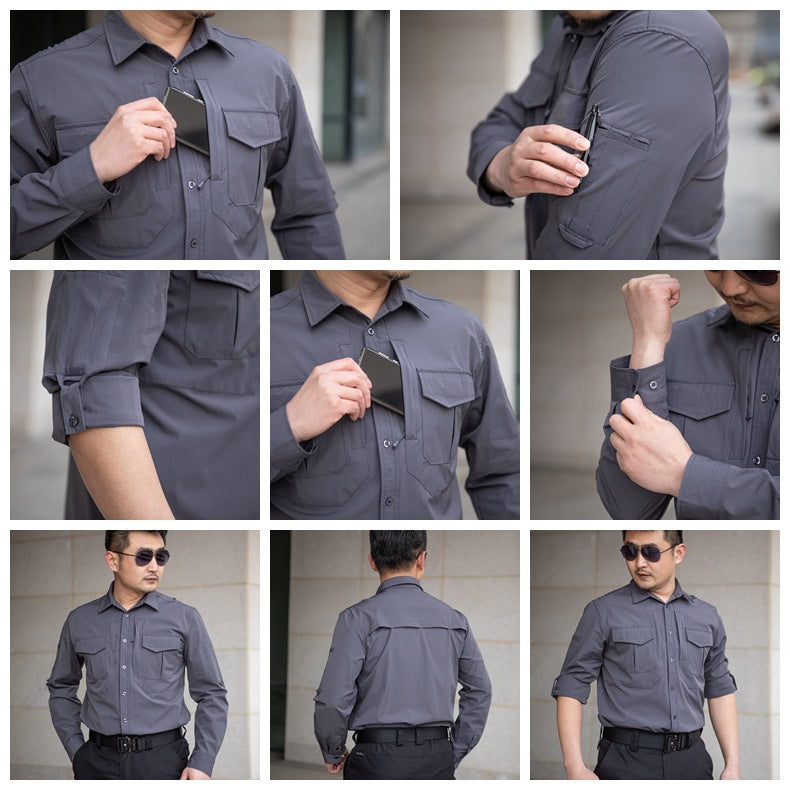 Outdoor Mountaineering Camping Tactical Men's Shirt Paving Eagle Warhawk Elastic Fabric Quick-Drying Stretch Shirt Military Fan Clothing