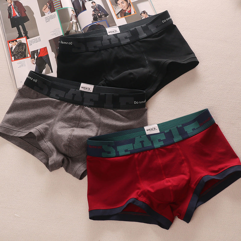 3 Pieces Minimalist Artistic Retro Low Waist Men's Underwear