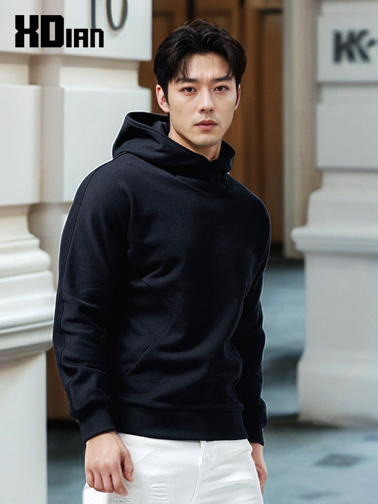 Turtleneck Hoodie Men's Cotton Loose Sports 2023 New Hoodie Pullover Top Outerwear Autumn and Winter
