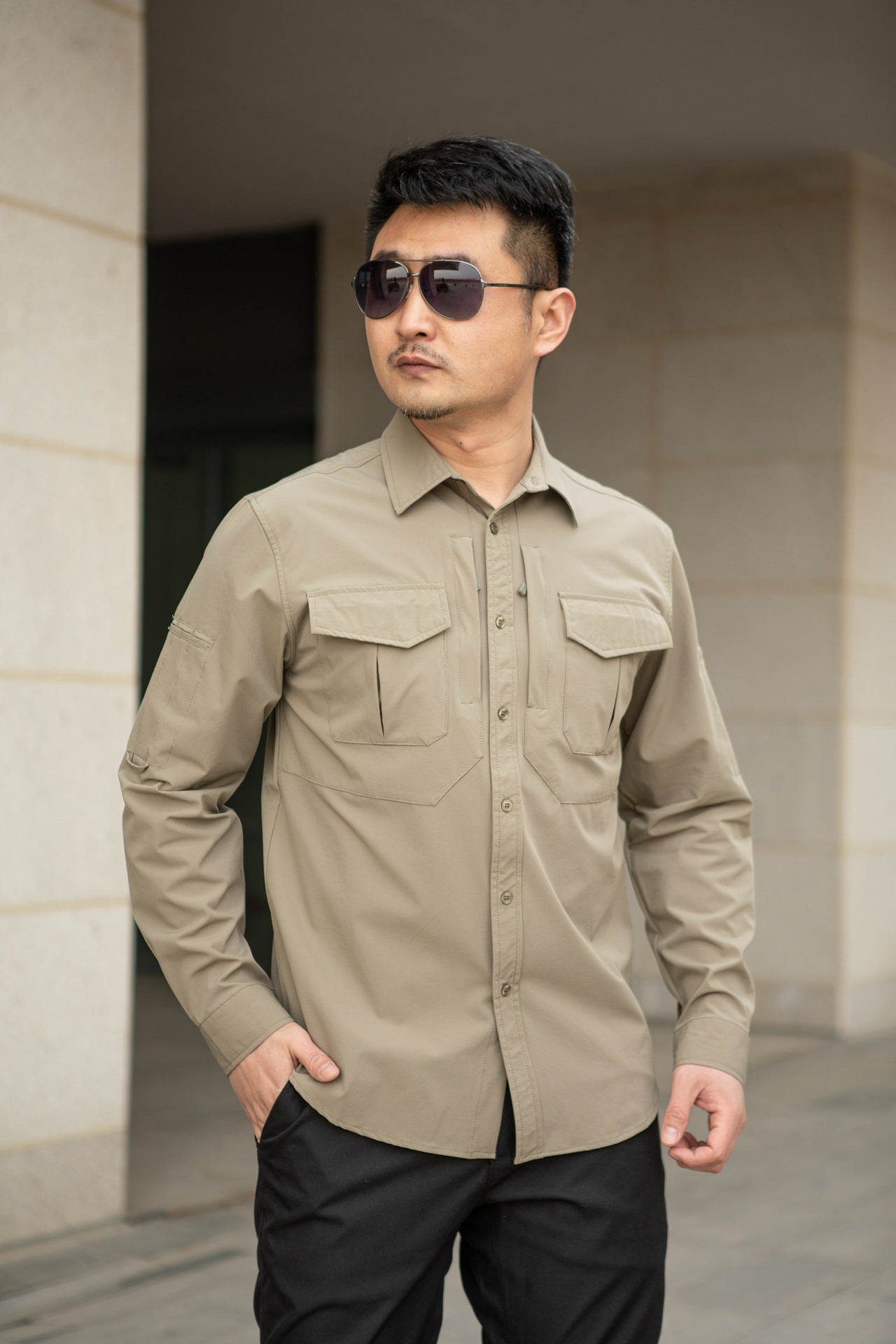 Outdoor Mountaineering Camping Tactical Men's Shirt Paving Eagle Warhawk Elastic Fabric Quick-Drying Stretch Shirt Military Fan Clothing