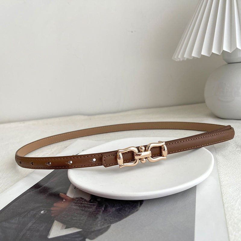 Women's Thin Belt Matching Dress Shirt Businese Suit Accessories Coat Sweater Genuine Leather Tight Waist Small Belt Corset