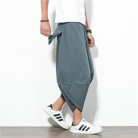 Cropped Linen Pants Loose Plus Size Trend Casual Men