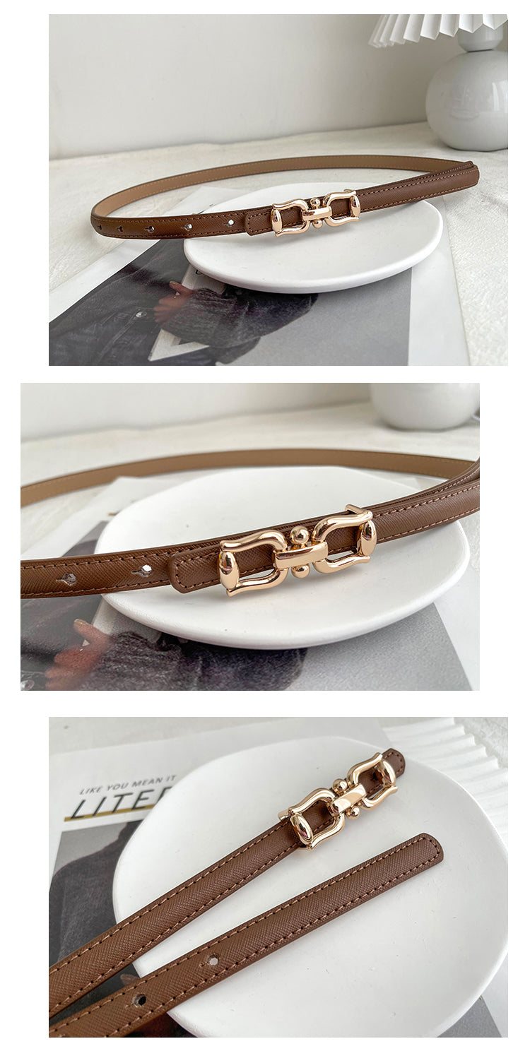 Women's Thin Belt Matching Dress Shirt Businese Suit Accessories Coat Sweater Genuine Leather Tight Waist Small Belt Corset