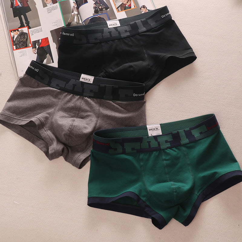 3 Pieces Minimalist Artistic Retro Low Waist Men's Underwear