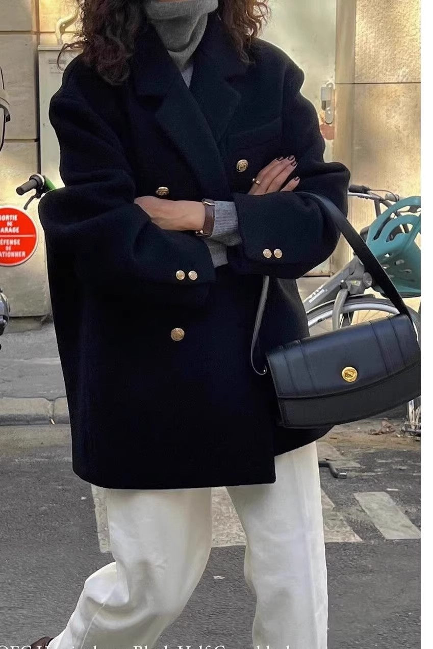 2024 Pure New Plus Size Women's Clothing Big Woman Woolen Coat Slimming Long Loose Woolen Coat 100.00kg