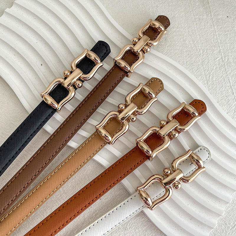 Women's Thin Belt Matching Dress Shirt Businese Suit Accessories Coat Sweater Genuine Leather Tight Waist Small Belt Corset