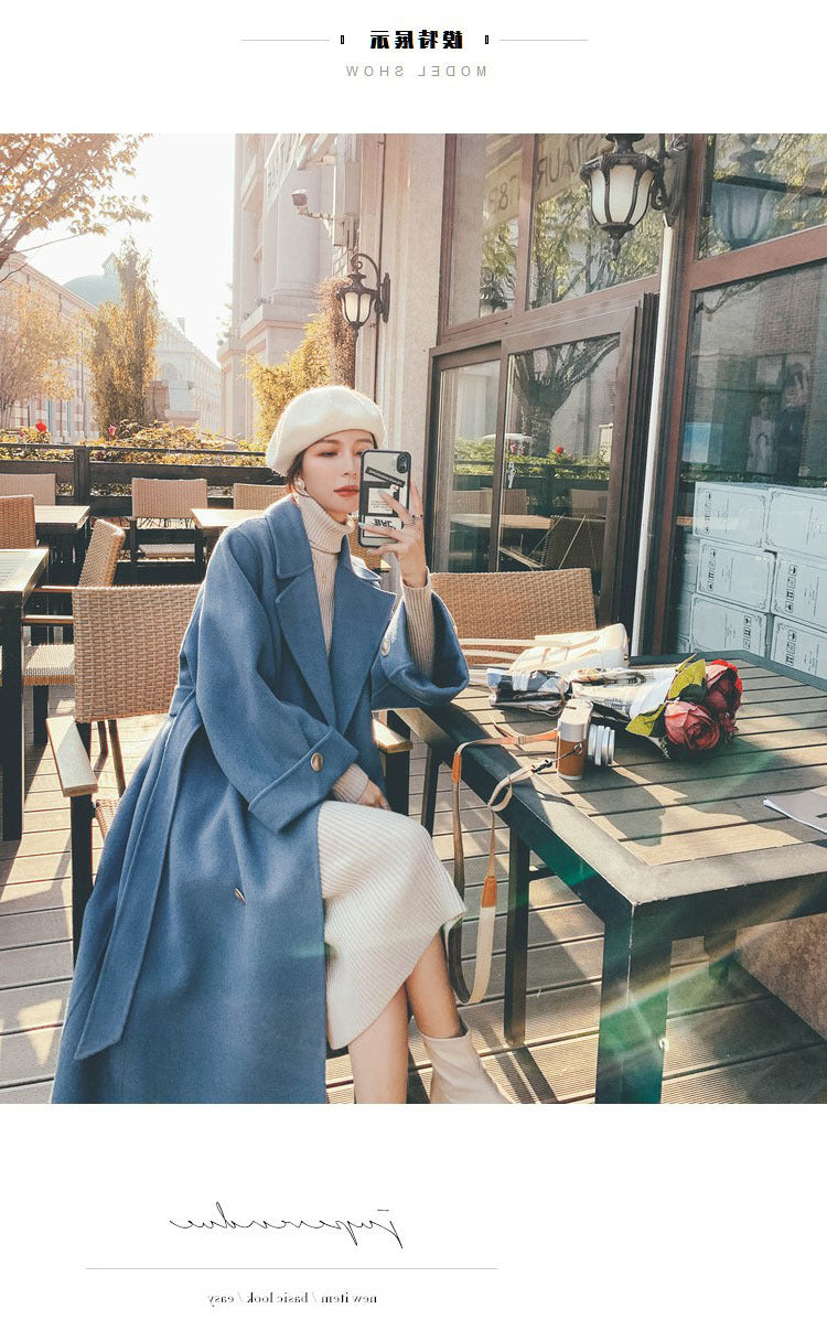 2024 Pure New Plus Size Women's Clothing Big Woman Woolen Coat Slimming Long Loose Woolen Coat 100.00kg